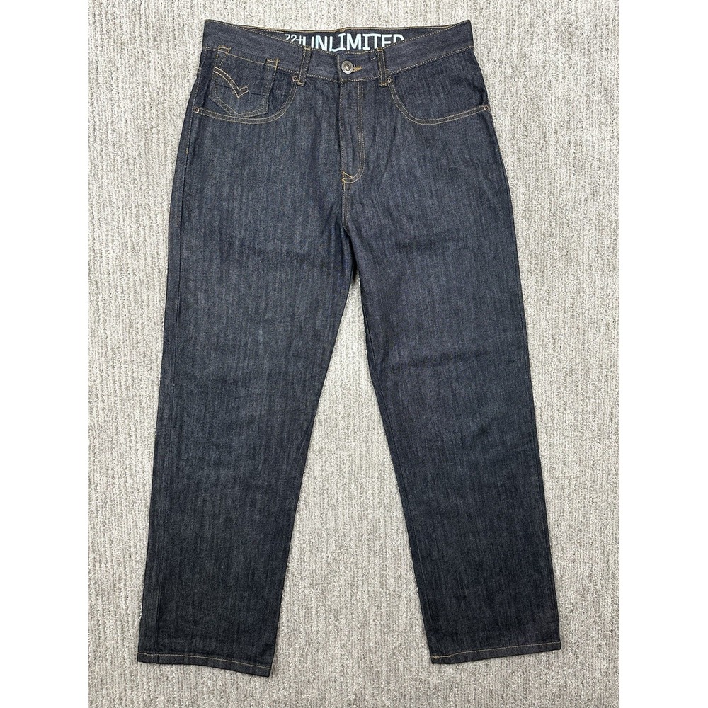 Ecko Unltd 759 Relaxed Fit Baggy Jeans Mens 32x30 Dark Wash Black Y2K Skater